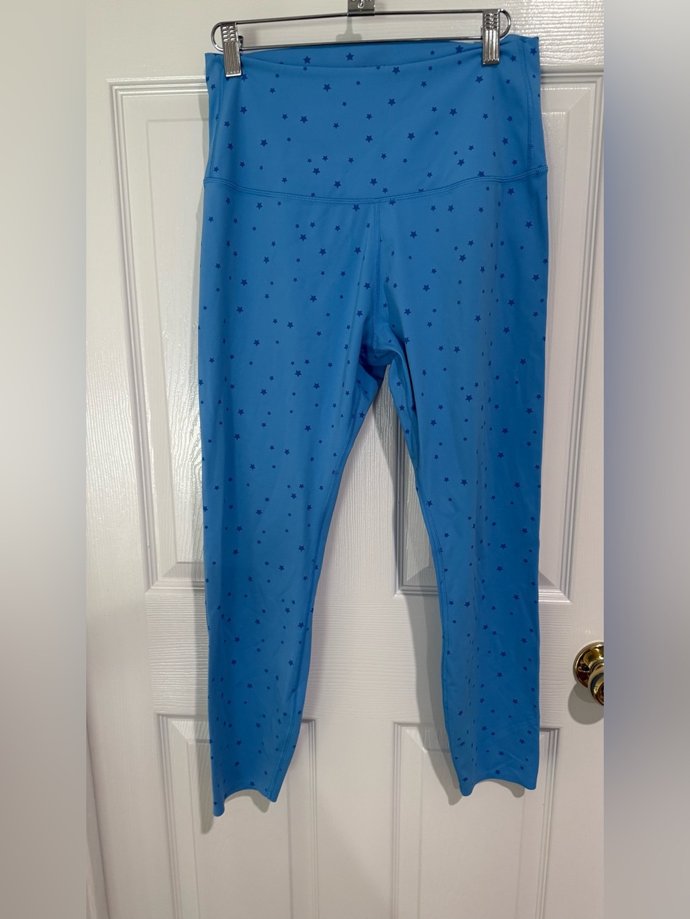 Women's Blue Star Print Leggings - High-Waist Activewear